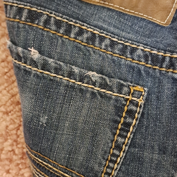 Silver Jeans Distressed Medium Blue Bootcut Jeans - Picture 10 of 11